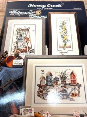 Watercolor Dreams Cross-Stitch Pattern Book Featuring Nature-Inspired Designs